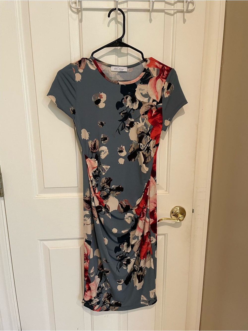 Slate Floral Maternity Dress